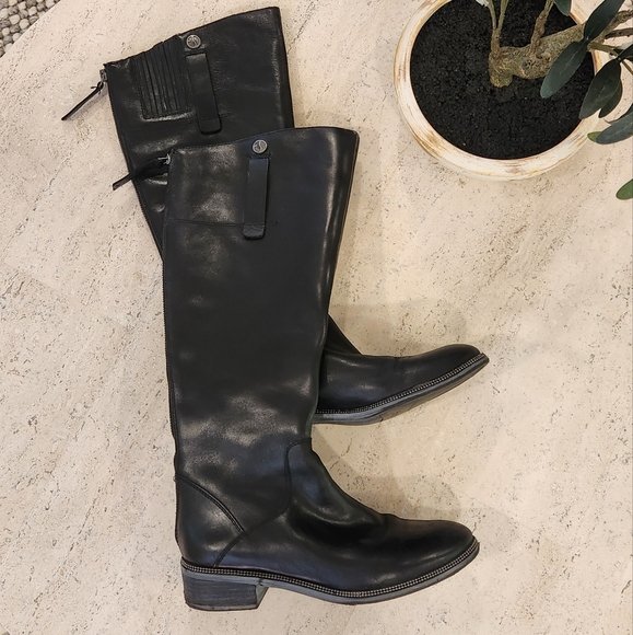 Franco Sarto Black Leather Boots - Picture 1 of 3